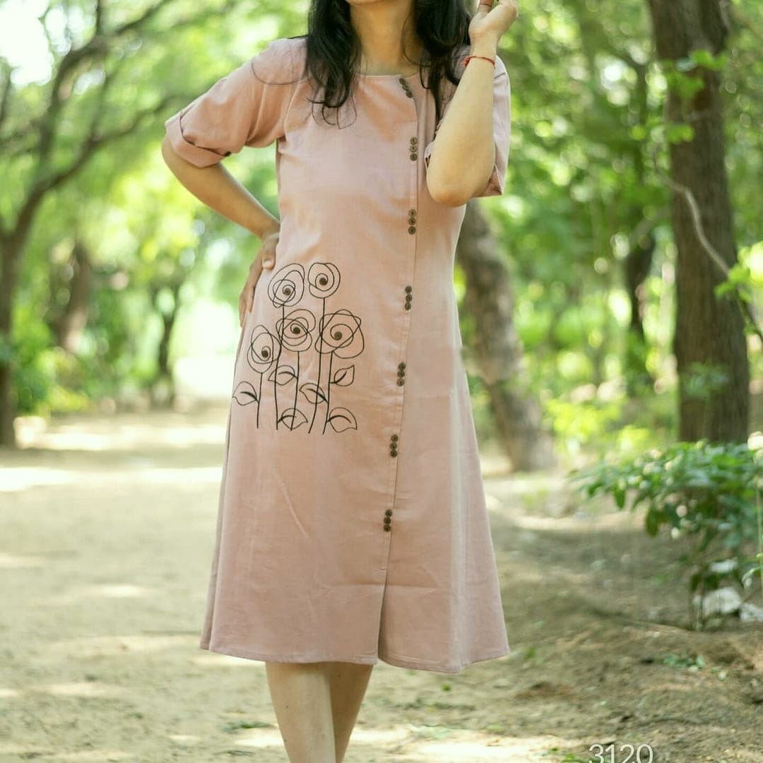Women front button style aline kurta set – Jaipuri Naari