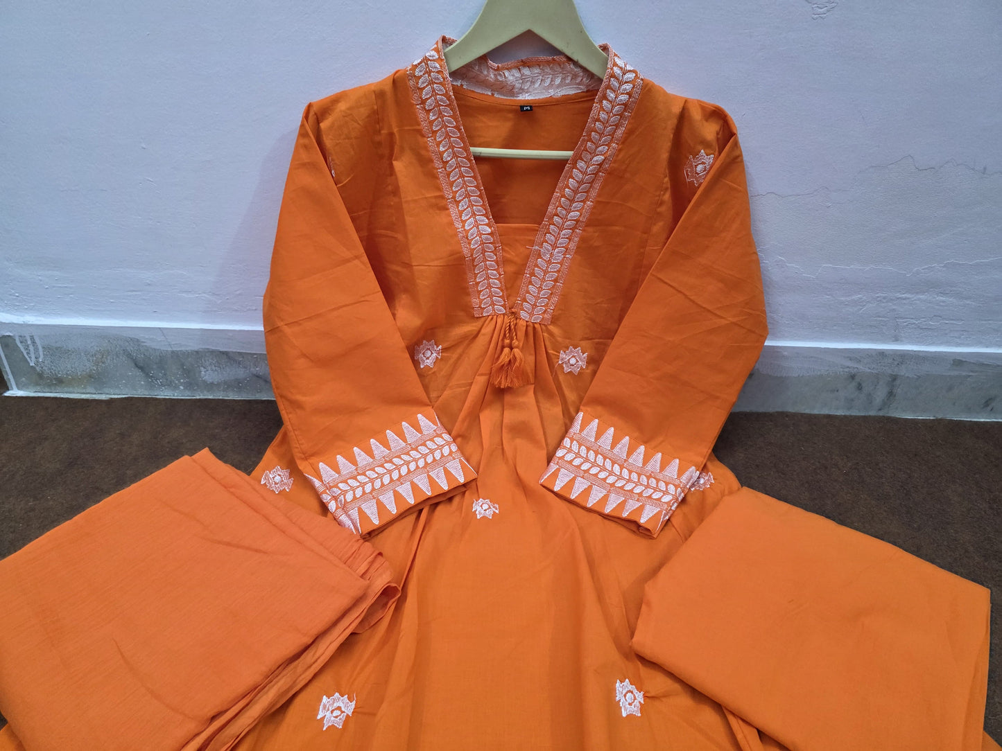 Anarkali kurta set with Cotton Pant & Malmal Dupatta set