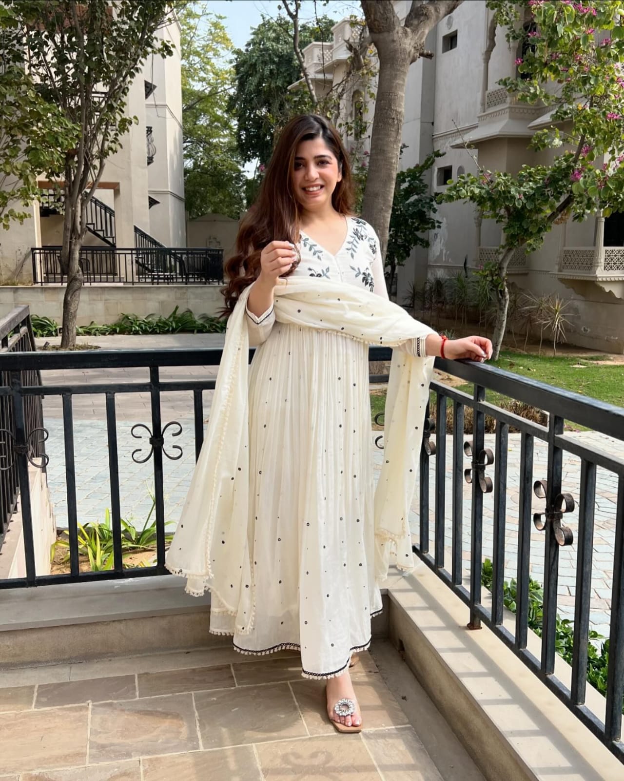 Women alia cut embroidery suit set Jaipuri Naari Women alia cut embroidery suit set Jaipuri Naari