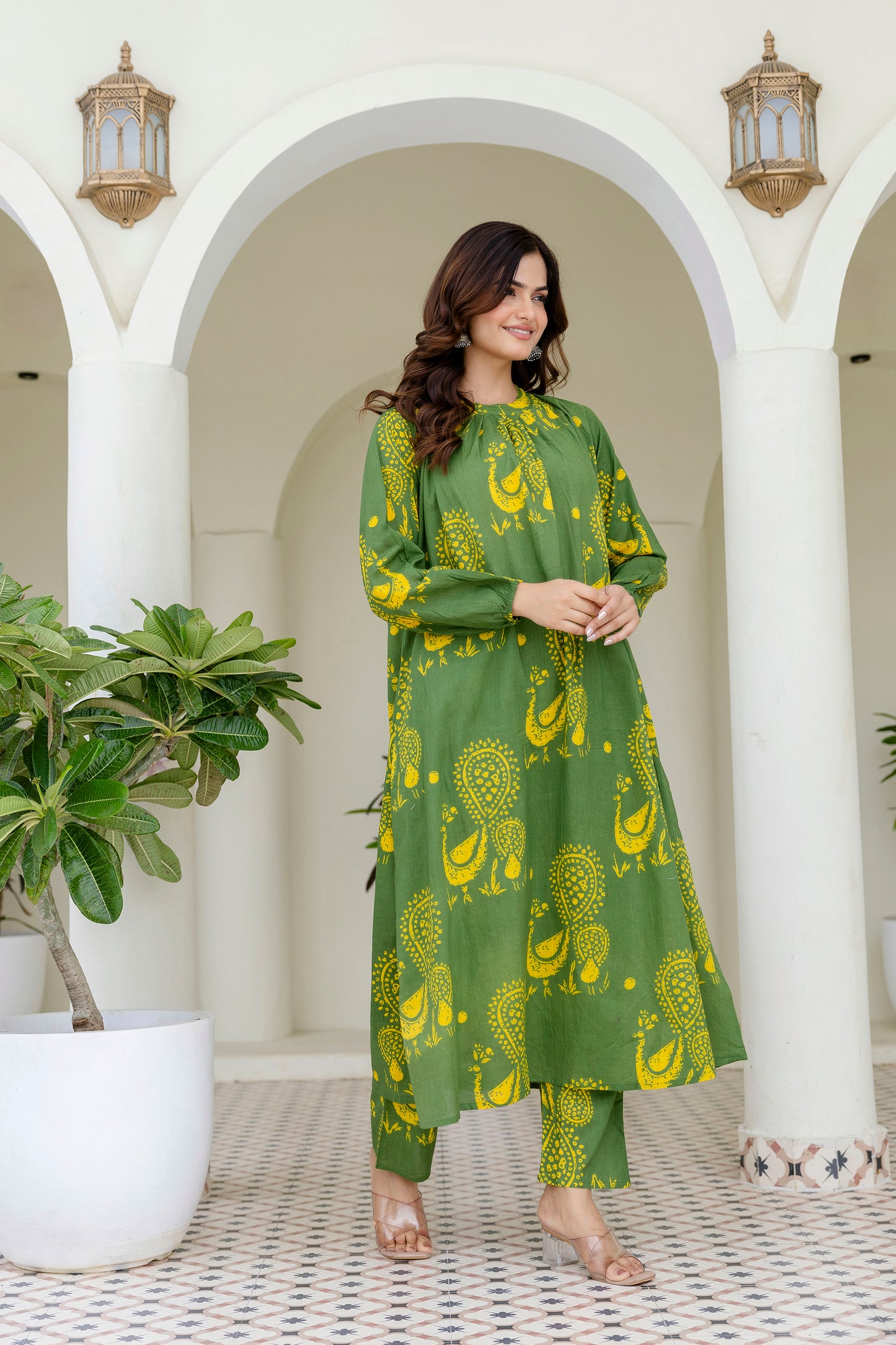 Green Graceful Cotton Co-ord Set ✨