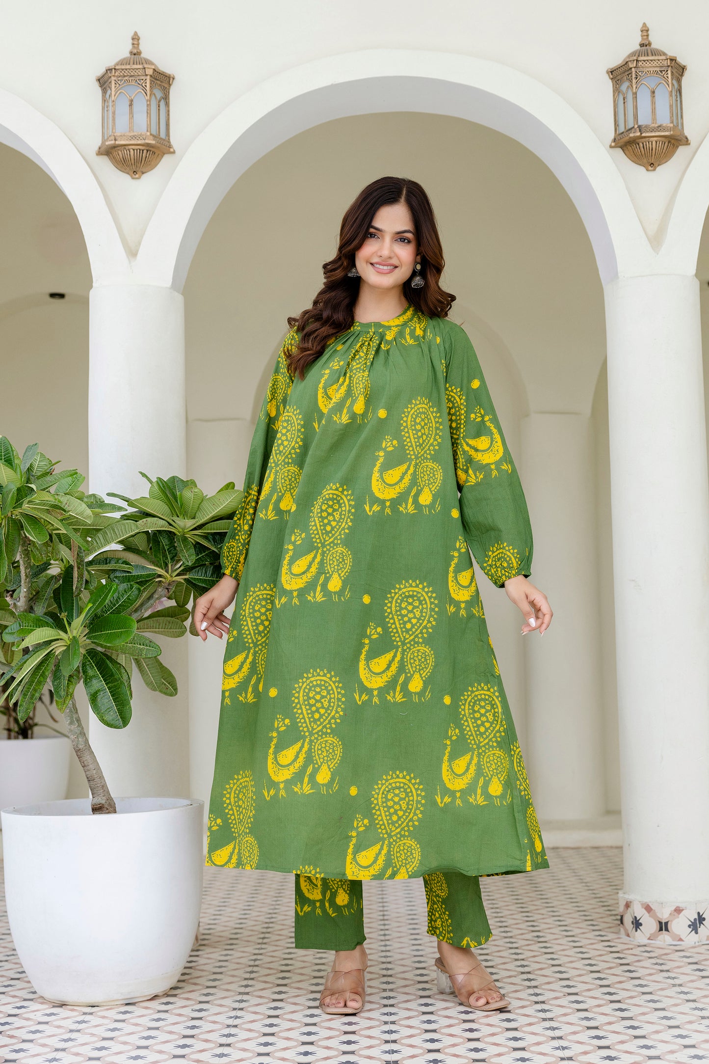 Green Graceful Cotton Co-ord Set ✨