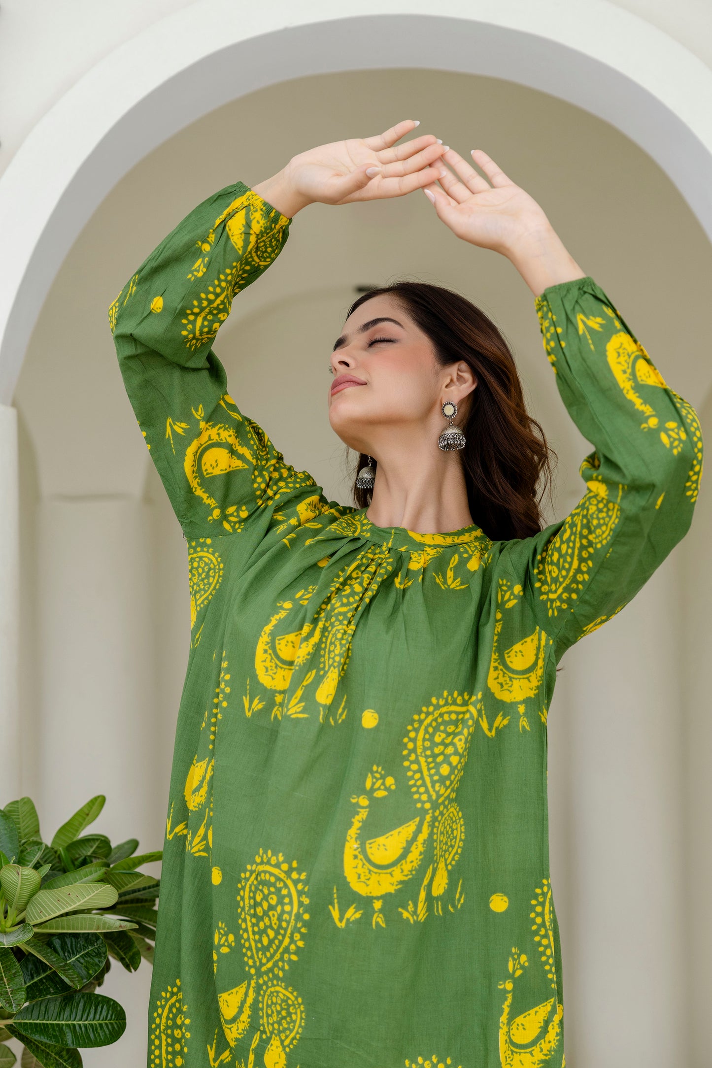 Green Graceful Cotton Co-ord Set ✨