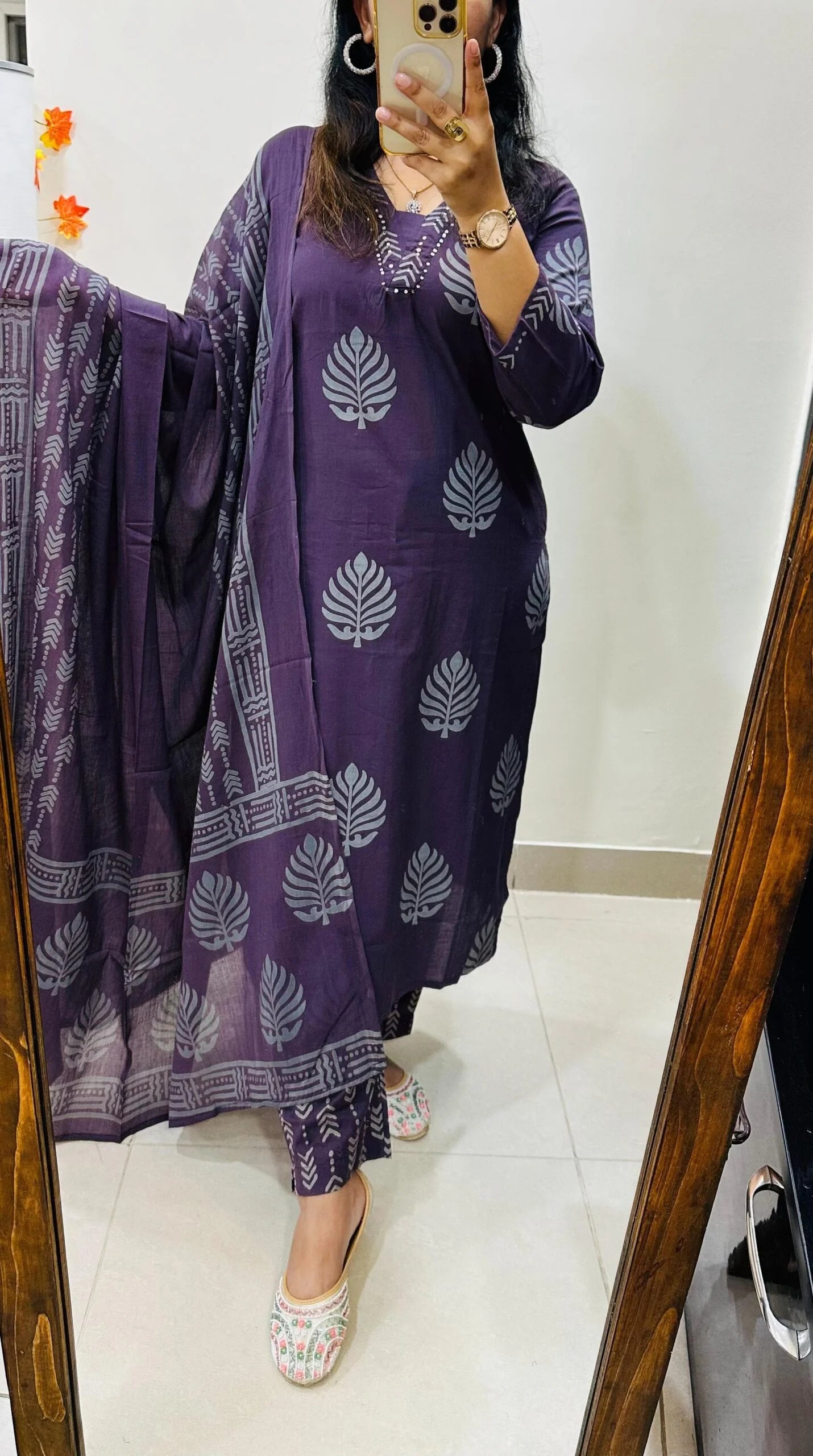 Cotton Beautiful kurti pant dupatta set