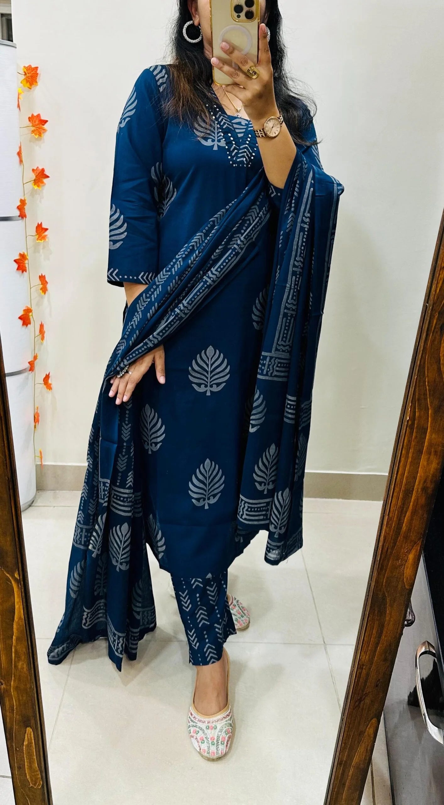 Cotton Beautiful kurti pant dupatta set