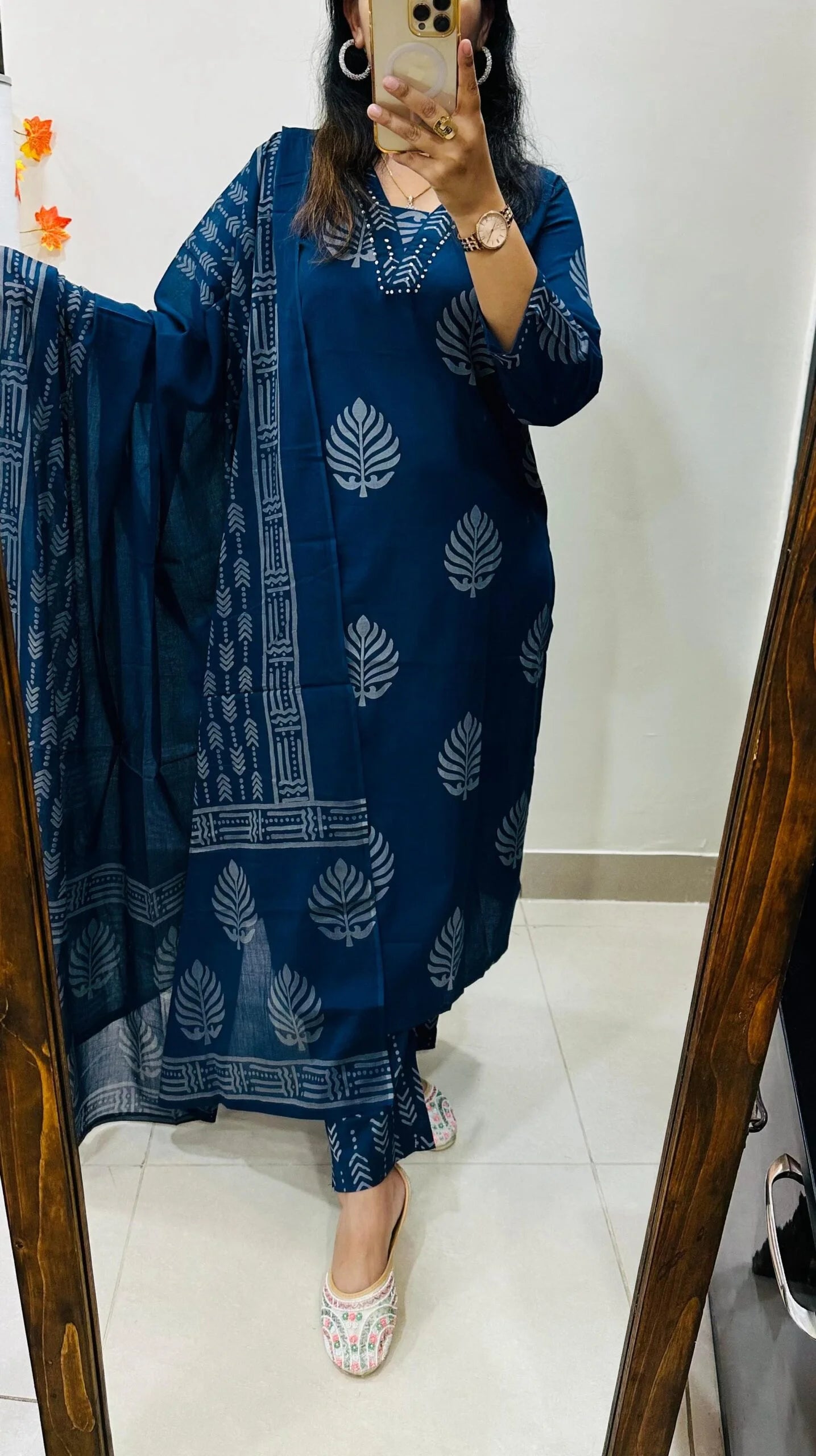 Cotton Beautiful kurti pant dupatta set
