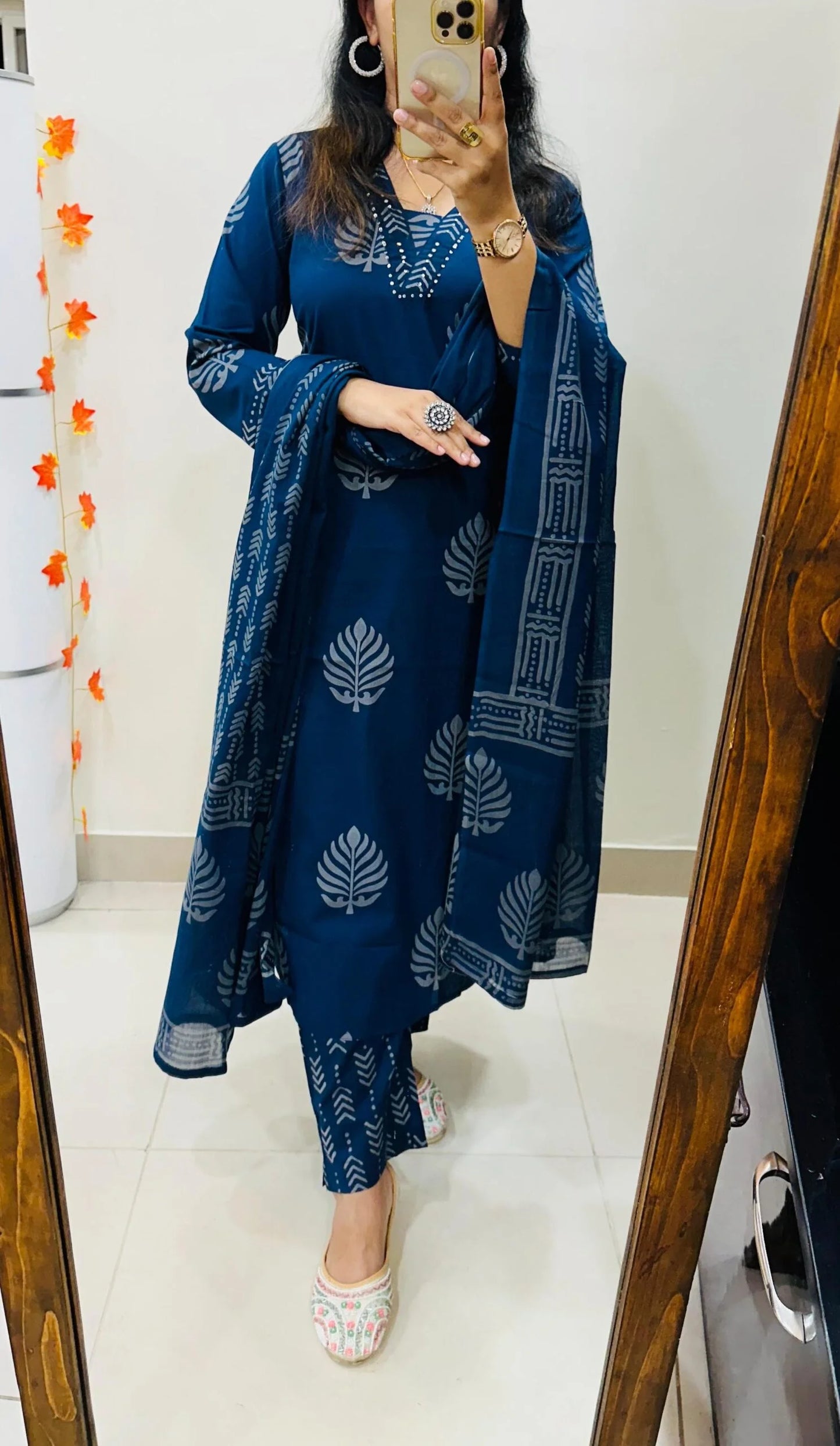 Cotton Beautiful kurti pant dupatta set