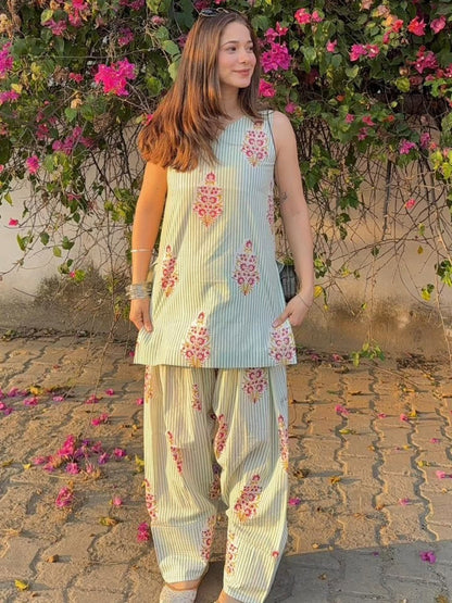 Women’s Pure Cotton Sleeveless Co-Ord Set