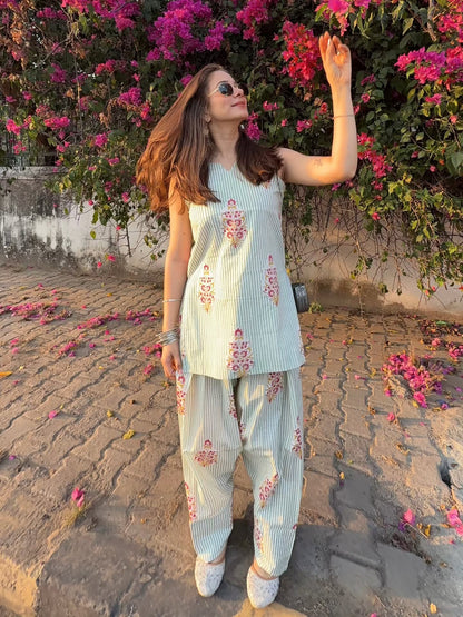 Women’s Pure Cotton Sleeveless Co-Ord Set