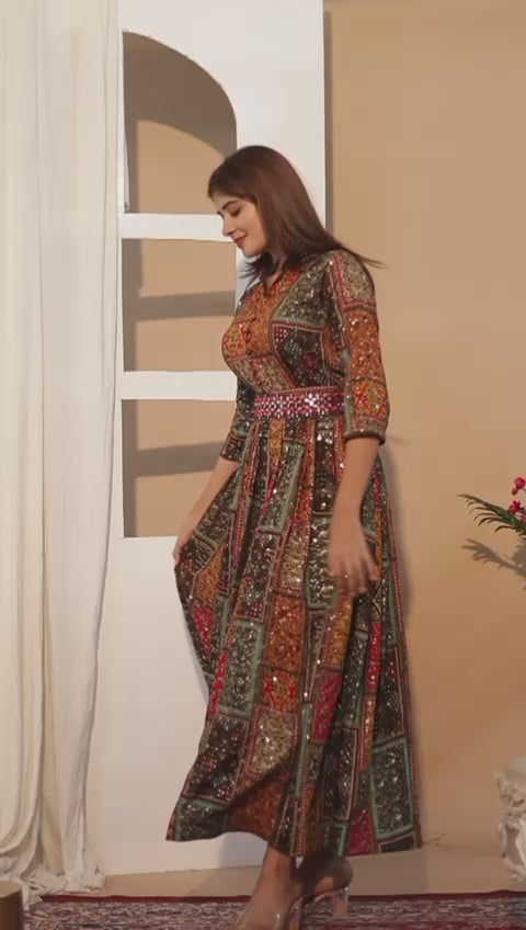 Women summer special Gown with Sequence work